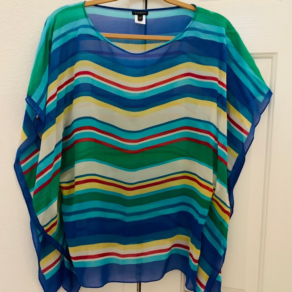 Talbots Striped Silk Top